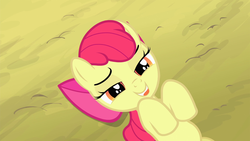 Size: 1920x1080 | Tagged: safe, screencap, apple bloom, earth pony, pony, g4, my little pony: friendship is magic, somepony to watch over me, female, filly, lidded eyes, solo