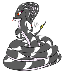 Size: 1648x1880 | Tagged: safe, artist:rubi, oc, oc only, oc:noodle serpent, pony, snake, coils, noodles, snakepony, solo