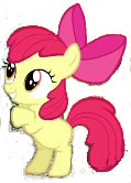 Size: 119x166 | Tagged: safe, apple bloom, earth pony, pony, g4, somepony to watch over me, door opening, female, filly, foal, meme, simple background, solo, template, transparent background