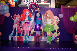 Size: 2048x1371 | Tagged: safe, fluttershy, pinkie pie, twilight sparkle, human, equestria girls, g4, animegao kigurumi, balloon, clothes, irl, irl human, male, mask, peruvian nightmare squad, photo, superman, uncanny valley, wat