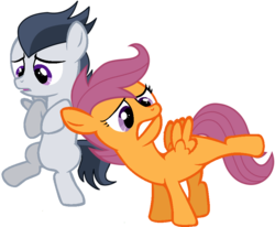 Size: 896x738 | Tagged: safe, artist:dreamcasterpegasus, rumble, scootaloo, g4, female, male, ship:rumbloo, shipping, simple background, straight, transparent background