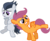 Size: 896x738 | Tagged: safe, artist:dreamcasterpegasus, rumble, scootaloo, pegasus, g4, bipedal, colt, duo, duo male and female, female, filly, foal, male, raised leg, ship:rumbloo, shipping, simple background, straight, transparent background