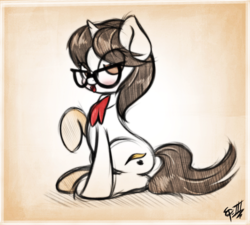 Size: 2000x1800 | Tagged: safe, artist:ep-777, raven, pony, g4, blushing, glasses, loose hair, solo