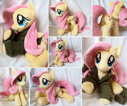 Size: 977x818 | Tagged: safe, artist:buttercupbabyppg, fluttershy, g4, bottomless, clothes, irl, partial nudity, photo, plushie, socks, solo, sweater, sweatershy