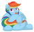 Size: 2800x2656 | Tagged: safe, artist:graphenescloset, rainbow dash, pegasus, pony, g4, :p, adorafatty, belly, belly button, big belly, cute, dashabetes, fat, female, frosting, high res, looking at you, mare, rainblob dash, simple background, sitting, smiling, solo, tongue out, white background