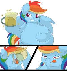 Size: 2800x2950 | Tagged: safe, artist:graphenescloset, rainbow dash, pegasus, pony, g4, belly, cider, fat, female, high res, mare, solo