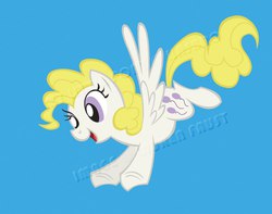 Size: 752x594 | Tagged: safe, artist:lauren faust, surprise, pegasus, pony, g1, g4, artifact, concept art, female, g1 to g4, generation leap, mare, open mouth, open smile, origins, smiling, solo, spread wings, tail, underhoof, what could have been, wings