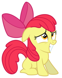 Size: 6000x7504 | Tagged: safe, artist:masem, apple bloom, earth pony, pony, g4, somepony to watch over me, .svg available, absurd resolution, awkward smile, female, filly, foal, scared, simple background, smiling, solo, transparent background, vector, worried