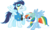 Size: 1600x972 | Tagged: safe, artist:thebosscamacho, rainbow dash, soarin', pegasus, pony, g4, backwards cutie mark, cutie mark, duo, female, male, new cutie mark, ship:soarindash, shipping, simple background, straight, transparent background, vector