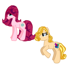 Size: 623x567 | Tagged: safe, artist:mlploverandsoniclover, oc, oc only, oc:gem gold, oc:mystic blur, pony, duo, female, mare