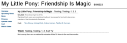 Size: 976x331 | Tagged: safe, rainbow dash, g4, my little pony: friendship is magic, testing testing 1-2-3, synopsis, text, zap2it