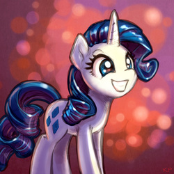Size: 1600x1600 | Tagged: safe, artist:kp-shadowsquirrel, rarity, pony, unicorn, g4, female, happy, mare, smiling, solo, squee