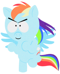 Size: 900x1108 | Tagged: safe, artist:toonfreak, rainbow dash, g4, crossover, female, solo, south park, style emulation