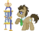 Size: 130x102 | Tagged: safe, artist:anonycat, doctor whooves, time turner, earth pony, pony, g4, the super speedy cider squeezy 6000, animated, desktop ponies, hourglass, male, necktie, pixel art, simple background, solo, transparent background