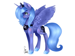 Size: 1024x768 | Tagged: safe, artist:saoiirse, princess luna, g4, cute, female, filly, s1 luna, simple background, solo, woona