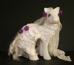 Size: 1024x909 | Tagged: dead source, safe, artist:emfen, pony bride, g1, clothes, customized toy, dress, irl, photo, toy