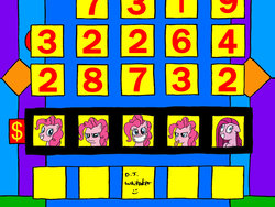 Size: 1024x768 | Tagged: safe, artist:djgames, pinkie pie, g4, cover up, game show, pinkamena diane pie, the price is right