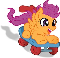 Size: 6232x6000 | Tagged: safe, artist:kp-shadowsquirrel, artist:serenawyr, scootaloo, pegasus, pony, g4, .svg available, absurd resolution, cute, cutealoo, female, filly, foal, happy, lying down, open mouth, open smile, prone, riding, scooter, simple background, smiling, solo, spread wings, tail, transparent background, vector, windswept hair, windswept mane, windswept tail, wings