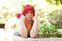 Size: 1024x683 | Tagged: safe, artist:teacup-sora, apple bloom, human, g4, cosplay, irl, irl human, overalls, photo, solo