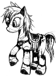 Size: 622x841 | Tagged: safe, artist:xeroseis, earth pony, pony, epona, epony, female, mare, monochrome, ponified, sketch, solo, the legend of zelda