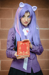 Size: 1424x2144 | Tagged: artist needed, safe, twilight sparkle, human, g4, 2014, book, convention, cosplay, irl, irl human, mantova comics, mantova comics & games, photo, solo