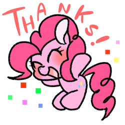 Size: 500x500 | Tagged: safe, artist:kyubi, pinkie pie, g4, confetti, female, pixiv, solo