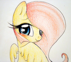 Size: 549x480 | Tagged: safe, artist:prettypinkpony, fluttershy, pegasus, pony, g4, female, looking back, solo