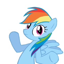 Size: 2048x2048 | Tagged: safe, rainbow dash, g4, female, high res, looking at you, meme, shrug, shrugpony, solo