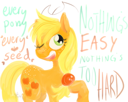 Size: 1000x800 | Tagged: safe, artist:puffpink, applejack, g4, female, solo