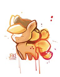 Size: 800x1035 | Tagged: safe, artist:jakeromano, applejack, g4, female, solo