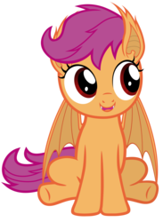 Size: 4384x6000 | Tagged: safe, artist:magister39, scootaloo, bat pony, pony, vampony, g4, absurd resolution, bat ponified, cute, cutealoo, female, race swap, scootabat, simple background, solo, transparent background, vector