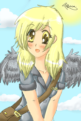 Size: 400x600 | Tagged: safe, artist:angel-chi, derpy hooves, human, g4, female, humanized, solo