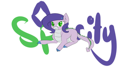 Size: 1337x757 | Tagged: safe, artist:timerifts, oc, oc only, oc:amethyst, dracony, hybrid, interspecies offspring, offspring, parent:rarity, parent:spike, parents:sparity, solo