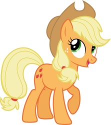 Size: 5210x5880 | Tagged: safe, artist:90sigma, applejack, g4, absurd resolution, female, looking up, raised hoof, simple background, solo, transparent background, vector