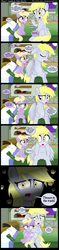 Size: 1000x4250 | Tagged: safe, artist:coltsteelstallion, derpy hooves, dinky hooves, enderman, pegasus, pony, g4, comic, companion cube, creeper, crying, female, mare, muffin, portal, tower of pimps, underp, wink