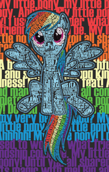 Size: 900x1418 | Tagged: safe, artist:skylinefaux, rainbow dash, g4, female, solo, typography