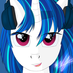 Size: 2000x2000 | Tagged: safe, artist:mythicaljazz, dj pon-3, vinyl scratch, g4, female, headphones, high res, solo