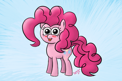 Size: 796x531 | Tagged: safe, artist:filpapersoul, pinkie pie, g4, female, poo brain, solo, tongue out