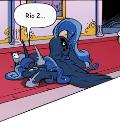 Size: 679x690 | Tagged: safe, edit, idw, princess luna, g4, spoiler:comic, face down ass up, rio, rio 2, sequel