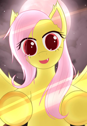 Size: 2430x3507 | Tagged: safe, artist:dyoung, fluttershy, g4, against glass, female, flutterbat, fourth wall, high res, looking at you, solo