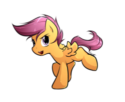 Size: 996x816 | Tagged: safe, artist:secret-pony, scootaloo, pegasus, pony, g4, female, filly, foal, simple background, solo, transparent background