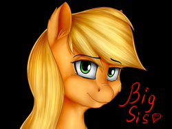 Size: 3200x2400 | Tagged: safe, artist:rex42, applejack, g4, ear fluff, female, high res, looking at you, portrait, simple background, solo