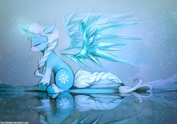 Size: 998x704 | Tagged: safe, artist:foxinshadow, pony, commission, deviantart featured image, elsa, frozen (movie), ponified, solo