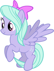 Size: 3000x3995 | Tagged: safe, artist:scourge707, flitter, pegasus, pony, g4, bow, female, hair bow, high res, mare, simple background, smiling, solo, spread wings, transparent background, vector, wings