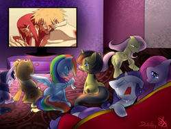 Size: 1024x768 | Tagged: safe, applejack, fluttershy, pinkie pie, rainbow dash, rarity, twilight sparkle, oc, oc:pauly sentry, g4, exploitable meme, mane six, meme, namikaze minato, naruto, sad, sad movie meme, uzumaki kushina, uzumaki naruto