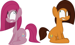 Size: 2827x1690 | Tagged: safe, artist:littlecloudie, cheese sandwich, pinkie pie, g4, cheesamena, cupcakes part two, female, insanity, male, pinkamena diane pie, ship:cheesepie, shipping, simple background, straight, this will end in tears, transparent background, vector