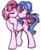 Size: 1035x1265 | Tagged: safe, artist:inlucidreverie, oc, oc only, earth pony, pony, cheek kiss, conjoined, conjoined twins, female, kissing, mare, multiple heads, simple background, transparent background, two heads