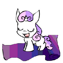 Size: 300x300 | Tagged: safe, artist:moonblizzard, sweetie belle, g4, animated, ask, cute, diasweetes, female, rarity answers, solo, tumblr
