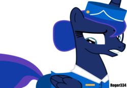 Size: 1024x718 | Tagged: safe, artist:roger334, princess luna, g4, classy, female, flight attendant, ponyscape, simple background, solo, transparent background, vector