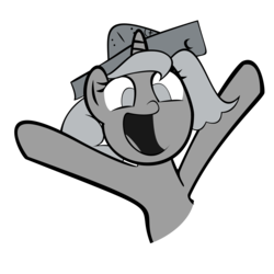 Size: 5000x5000 | Tagged: safe, artist:parttimebrony, princess luna, moonstuck, g4, absurd resolution, cartographer's cap, female, filly, grayscale, hat, irrational exuberance, monochrome, simple background, solo, transparent background, vector, woona